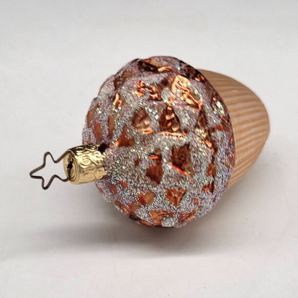 Inge Glas Acorn German Glass Christmas Ornament 3" - Picture 3 of 5
